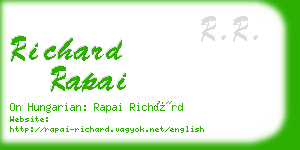 richard rapai business card